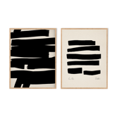 Framed set of two abstract giclee prints, 50x70