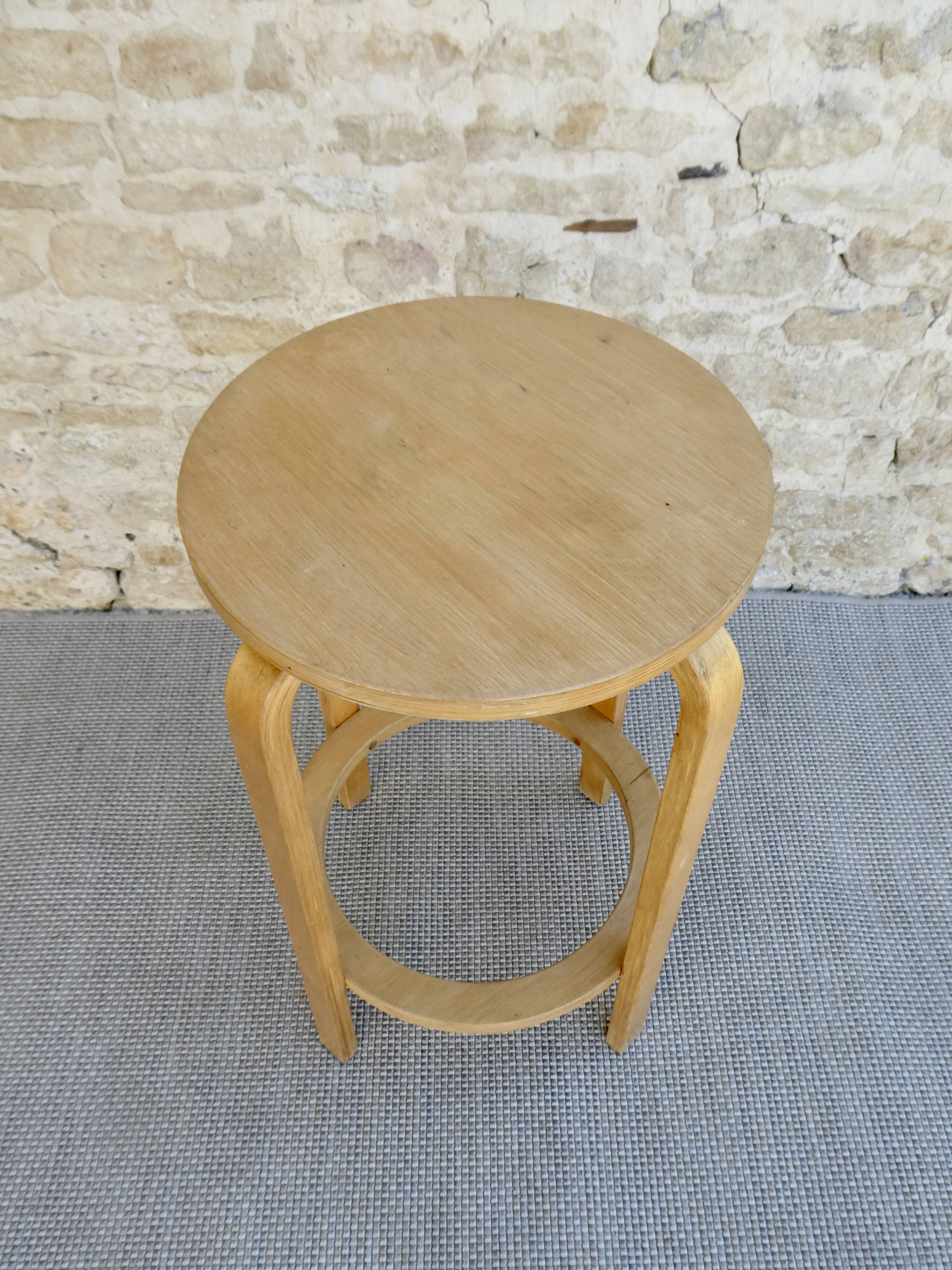 High wooden tabouret