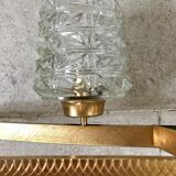 Glass-laiton chandelier circa 1950