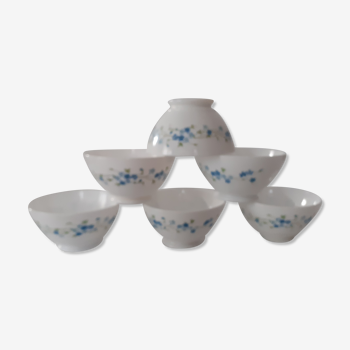 6 bols veronica petites fleurs bleues arcopal france