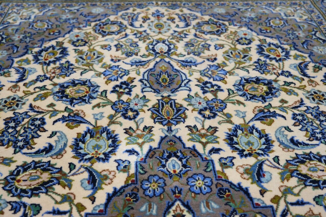 Vintage persian hand-woven keshan carpet ,240x141