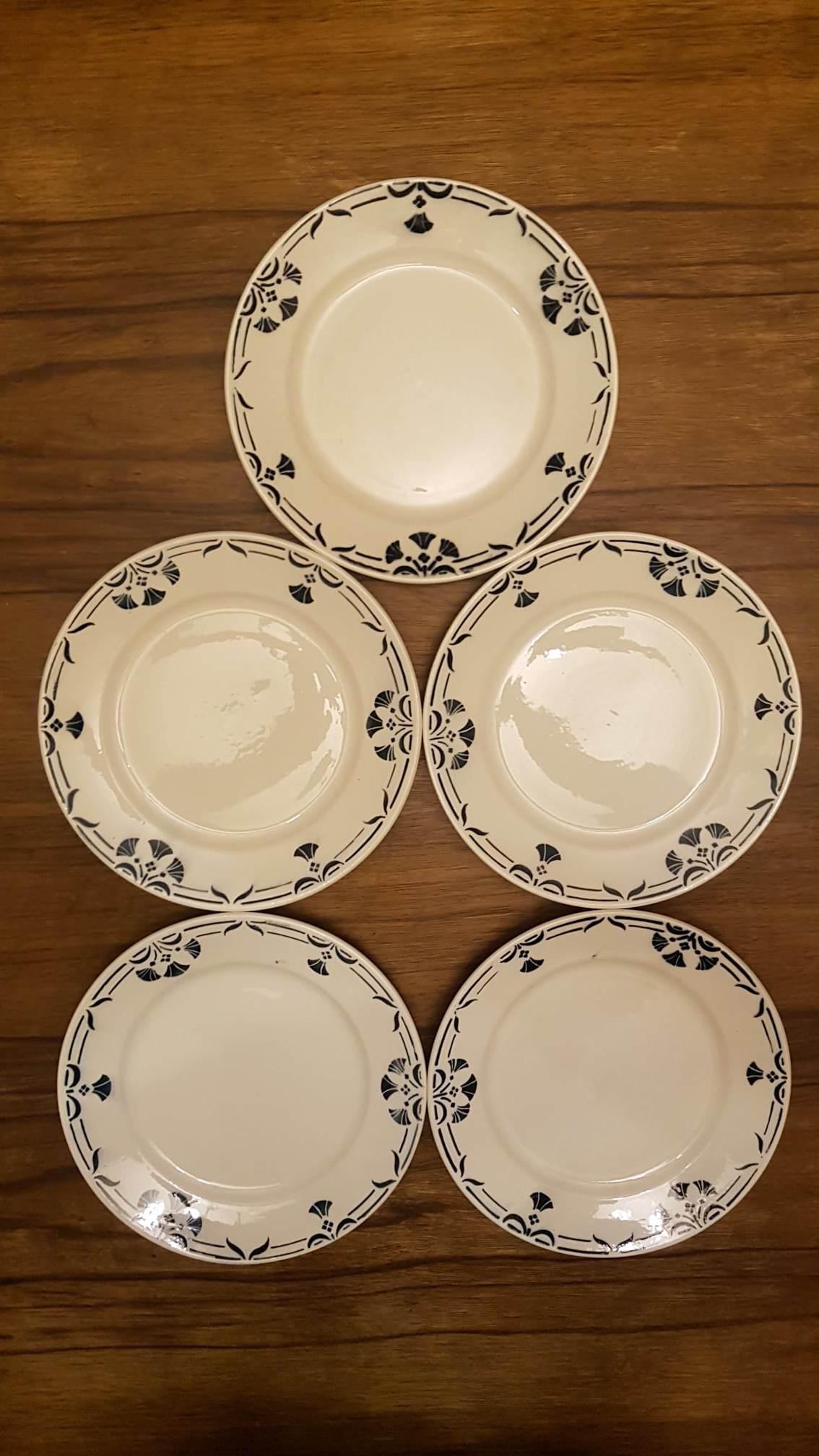 Set of 5 plates Badonviller model Dinan