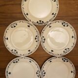 Set of 5 plates Badonviller model Dinan