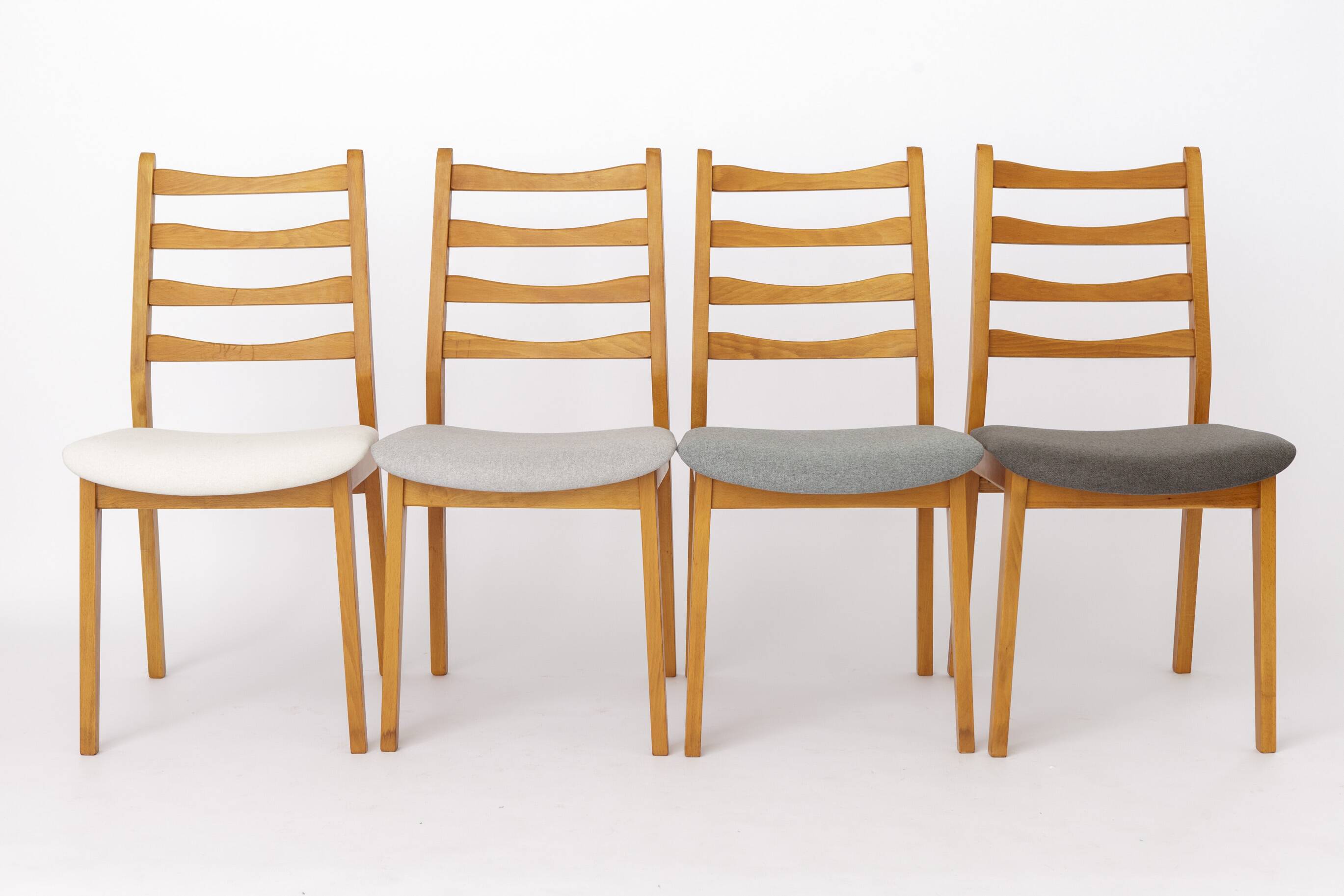 Set of 4 Vintage Beech Dining Chairs, Mid Century Modern, German 1960s