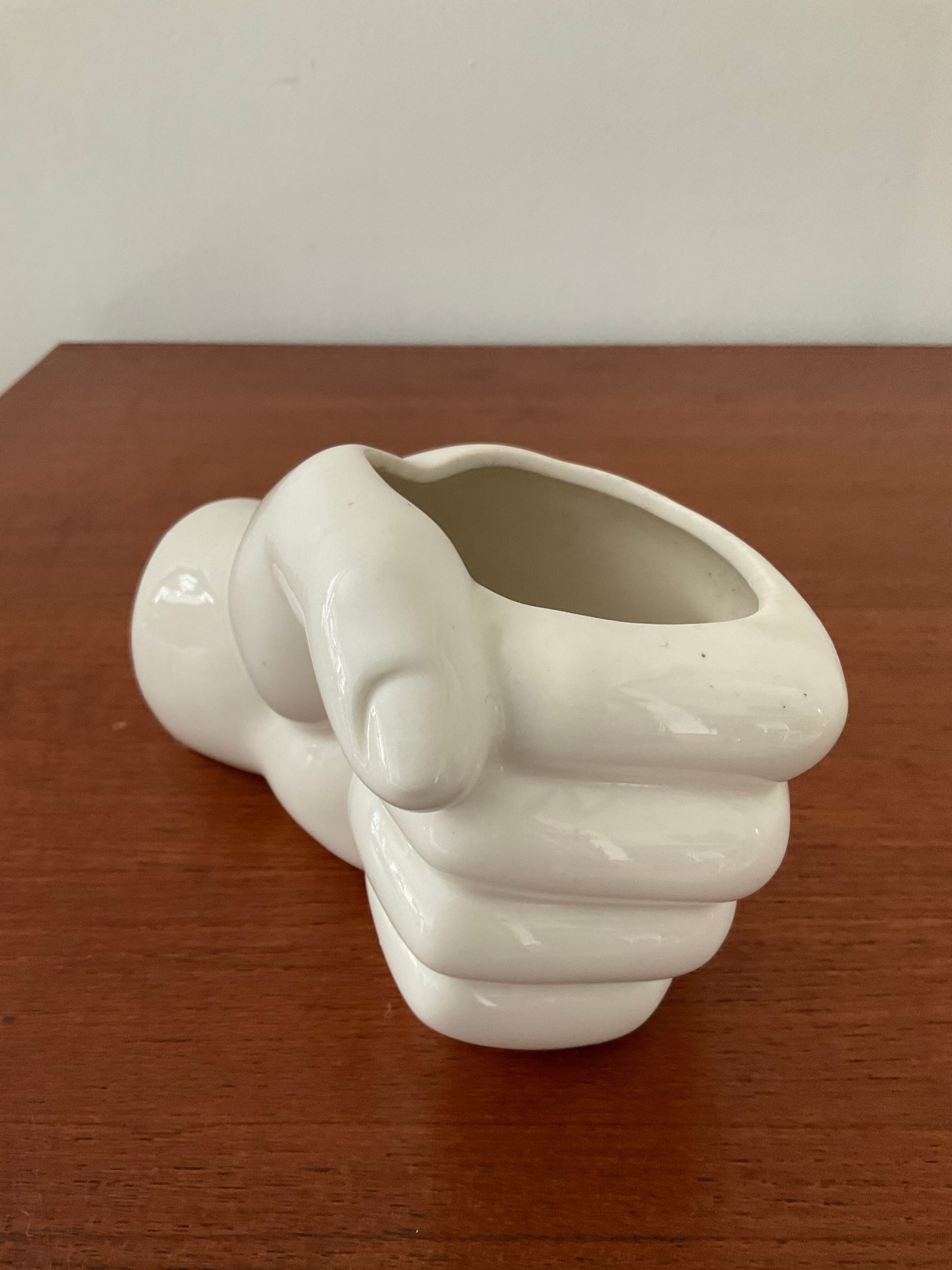 Ceramic hand vase from the 70s