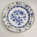 Antique Meissen porcelain plate – blue and gold decoration