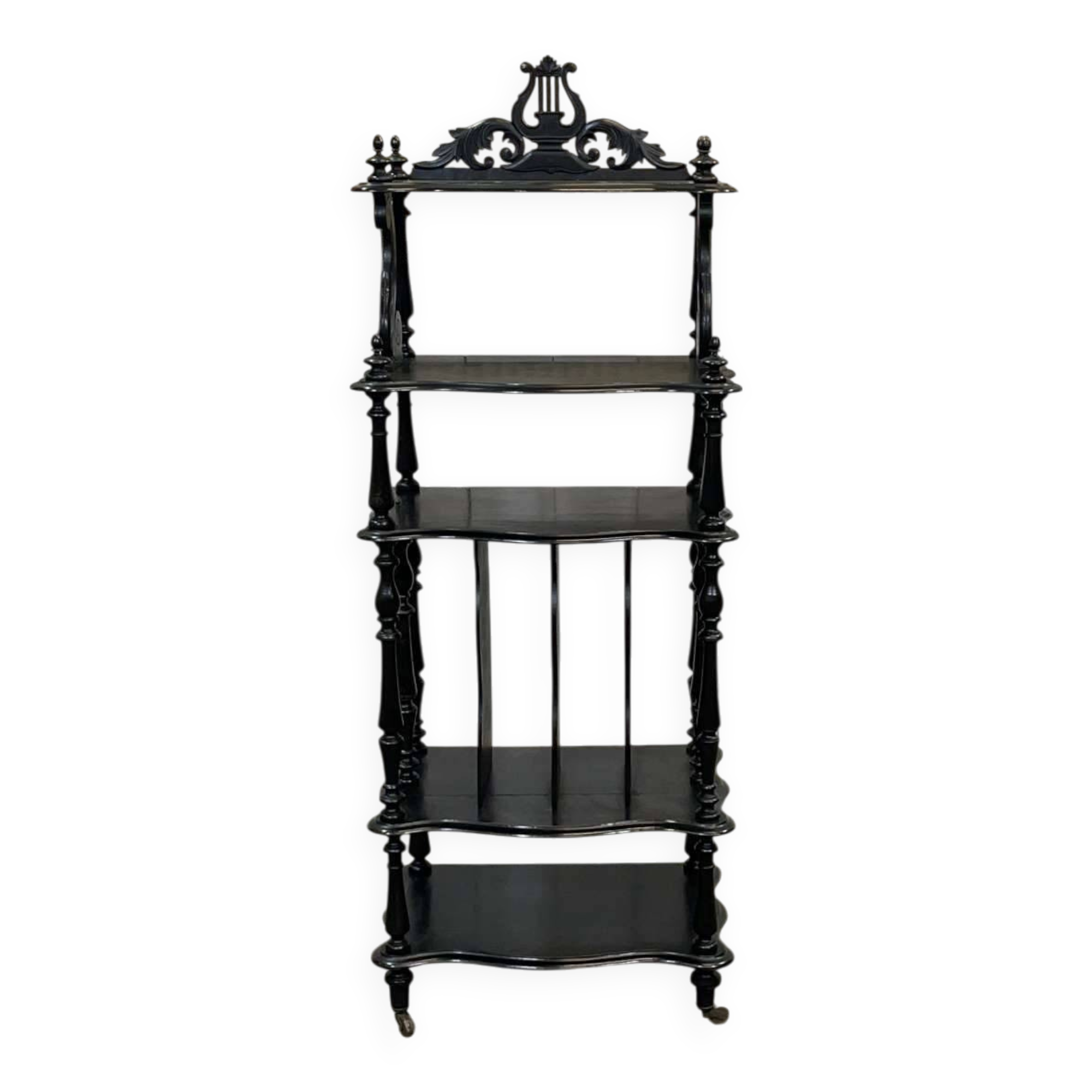 Napoleon III music cabinet, late 19th century, in blackened wood