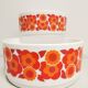 lot of Salad Bowls Vinatage in Arcopal , Orange Flowers 70's