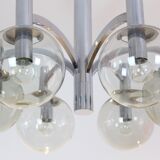 Chrome and glass vintage by Kaiser lights chandelier