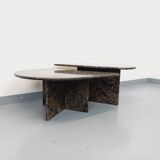 Paire de tables basses gigognes vintage en granit des années 70