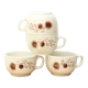 Set of 4 chocolate cups or tea Sarreguemines Les Chardons, 70s