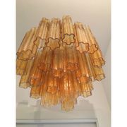 Amber “tronchi” murano glass chandelier d6
