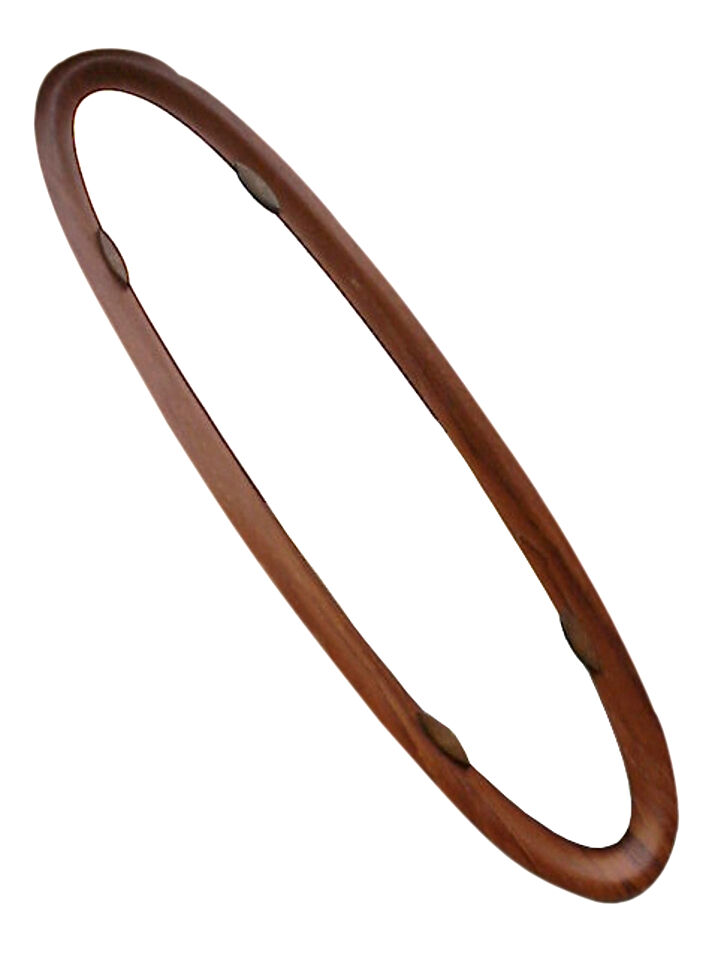 Design mirror with frame in teak, 50s - 140x30cm