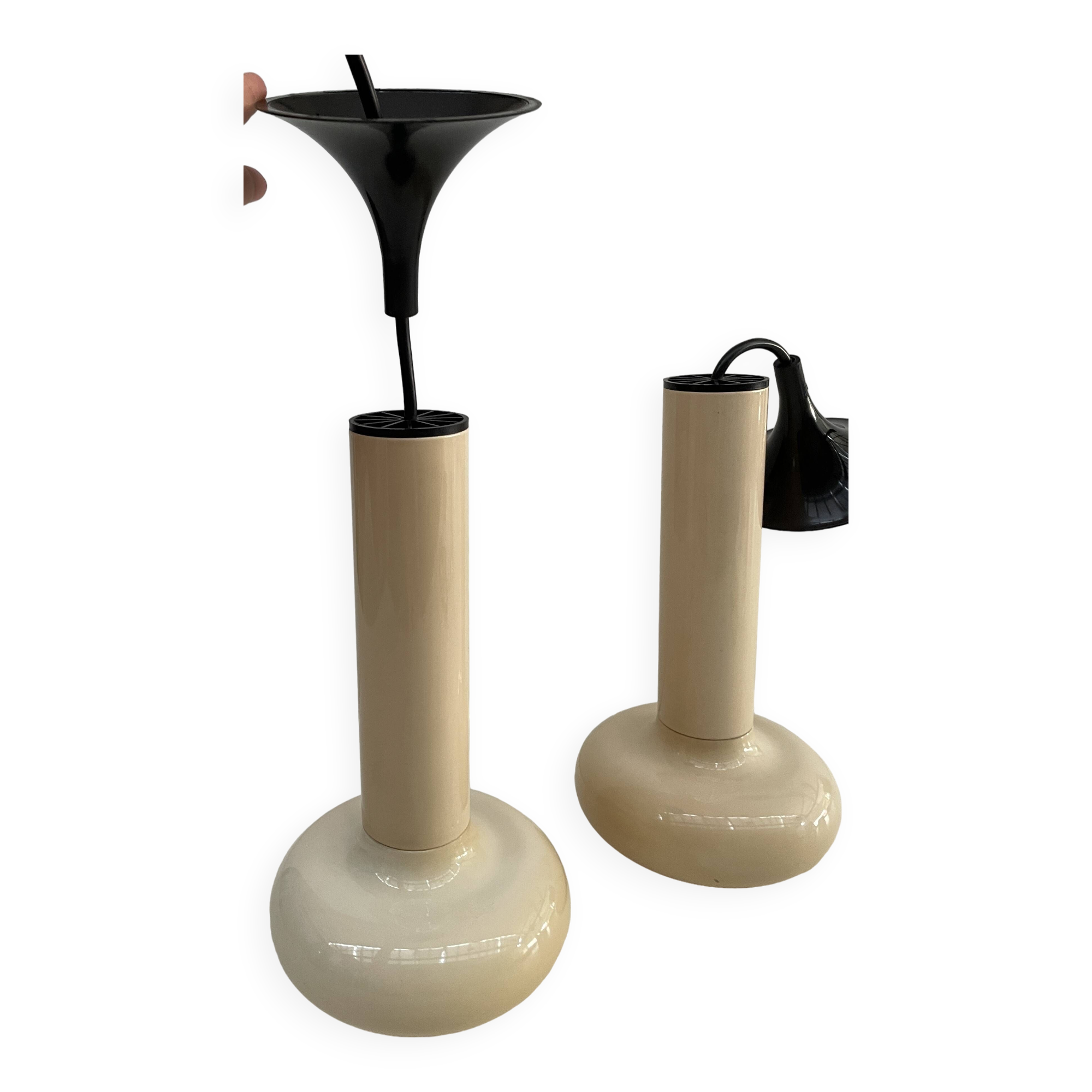 Paire de suspensions seventies, space age, marque lita