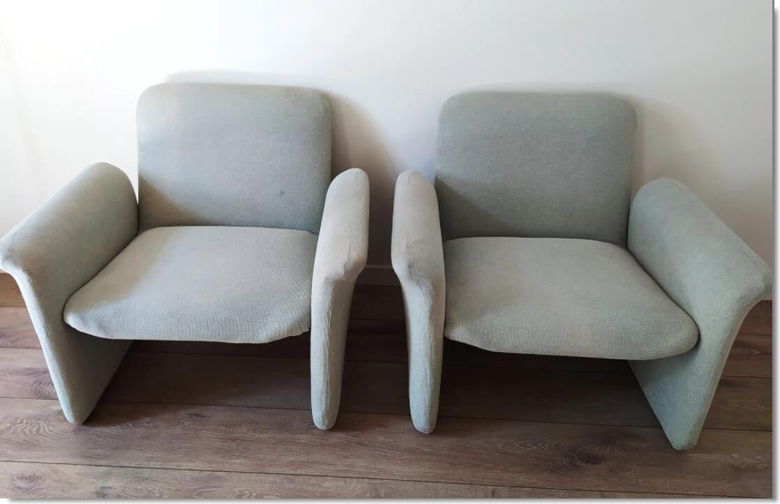 Pair of vintage armchair fabric heaters 70s