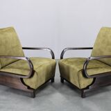 1930s rare restored adjustable Art Deco armchairs, Czechoslovakia