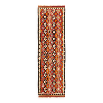 Turkish Handwoven Vintage Herki Kilim 86 cm x 274 cm