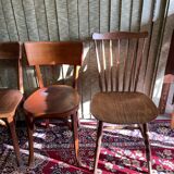 Set 4 vintage mismatched bistro chairs 50