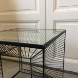 Cubic steel wire console table