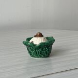 Small ceramic cabbage, sugar sauce boat.