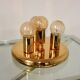 Vintage 1980s ceiling light – brass-finished metal, 4x E27,