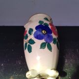 Old white ceramic cove vase & flower décor