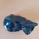 Blue ceramic cat, 1980s.