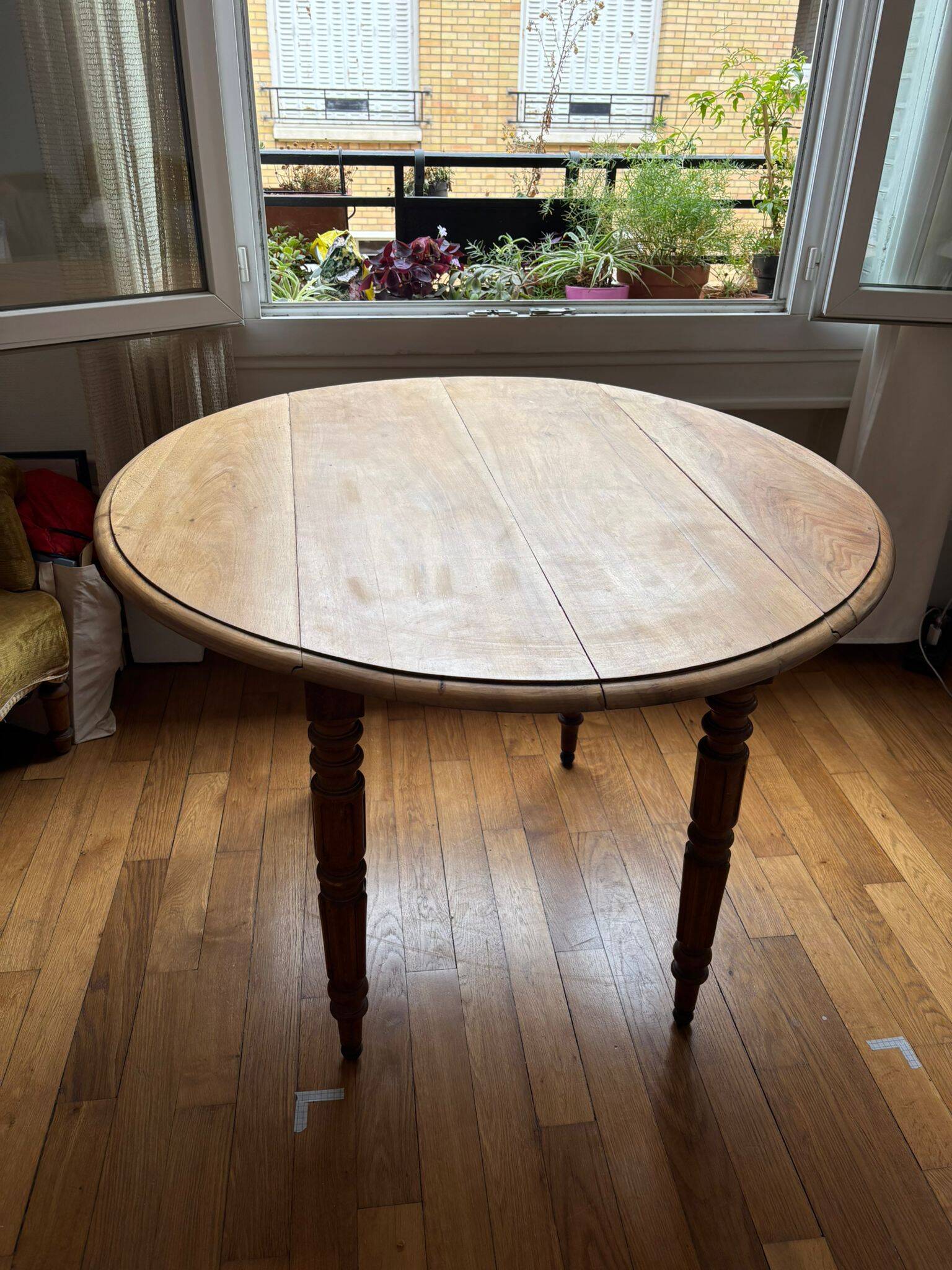 Antique round wooden table