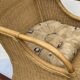 Rocking-chair vintage rotin et teck