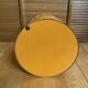 Orange Metal Cylindrical Design Umbrella Stand with Cut-Out Leaf Decoration #E2