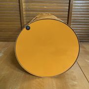 Orange Metal Cylindrical Design Umbrella Stand with Cut-Out Leaf Decoration #E2