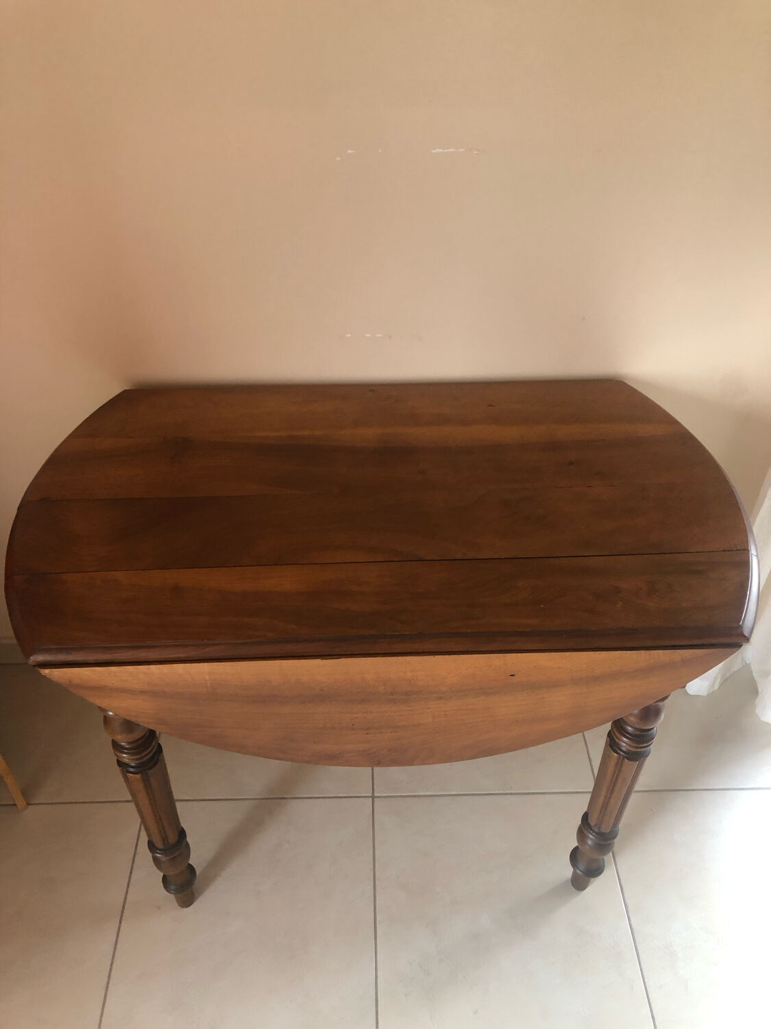 Half moon walnut table