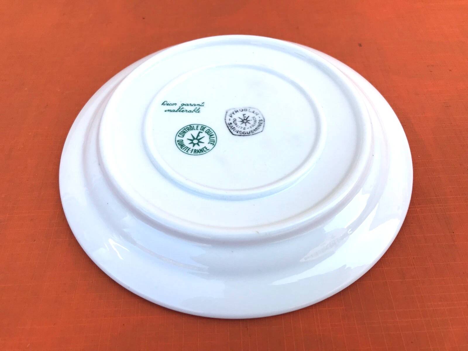 Pyroblan Porcelain Coffee Cup / Saucer Sarreguemines France