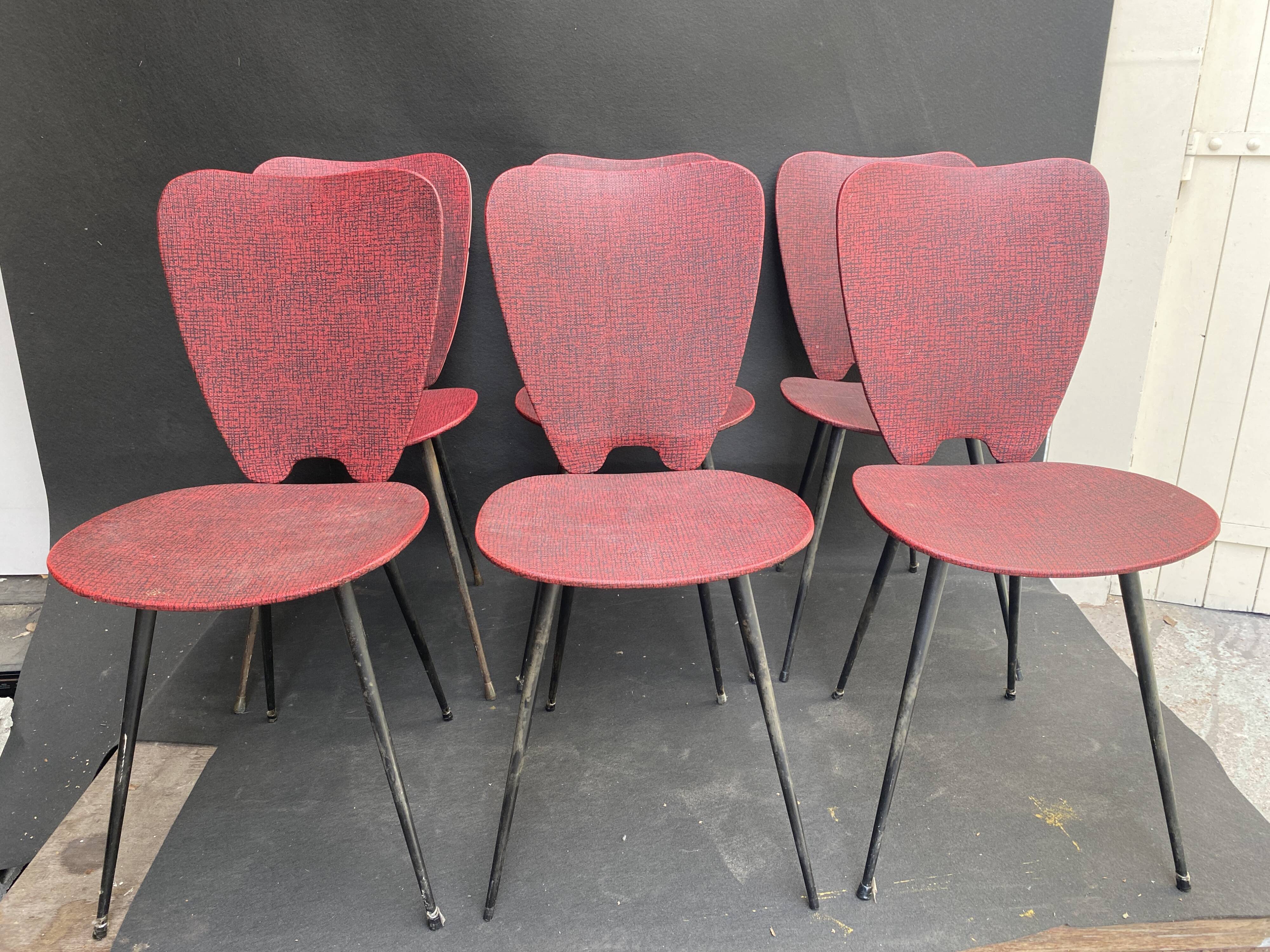 Series of 6 c chairs 60s