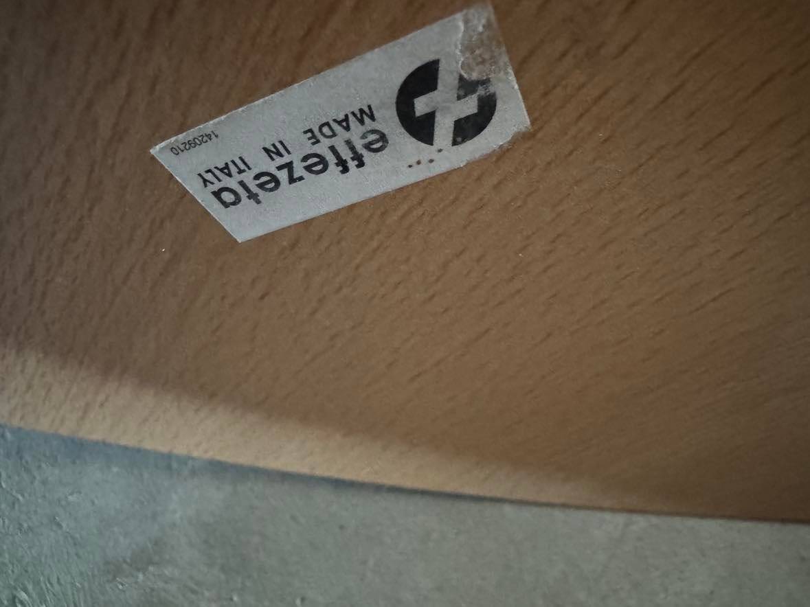 Italian round Effezeta dining table with chairs, 1990s, set of 5