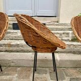 4 rattan chairs from 1950