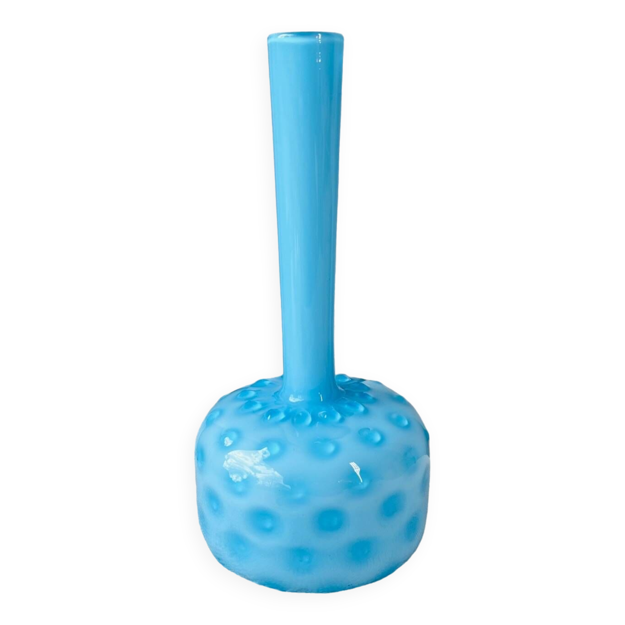 Blue opaline soliflore vase