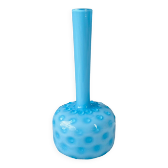 Vase soliflore en opaline bleue