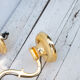 2 wall sconces golden metal gooseneck and opaline lampshade