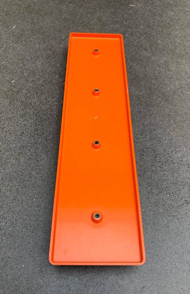 Orange coat rack from the mid-century space age, 1960s.