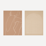 Pair of giclee prints, abstract wall art set of two, 50x70cm
