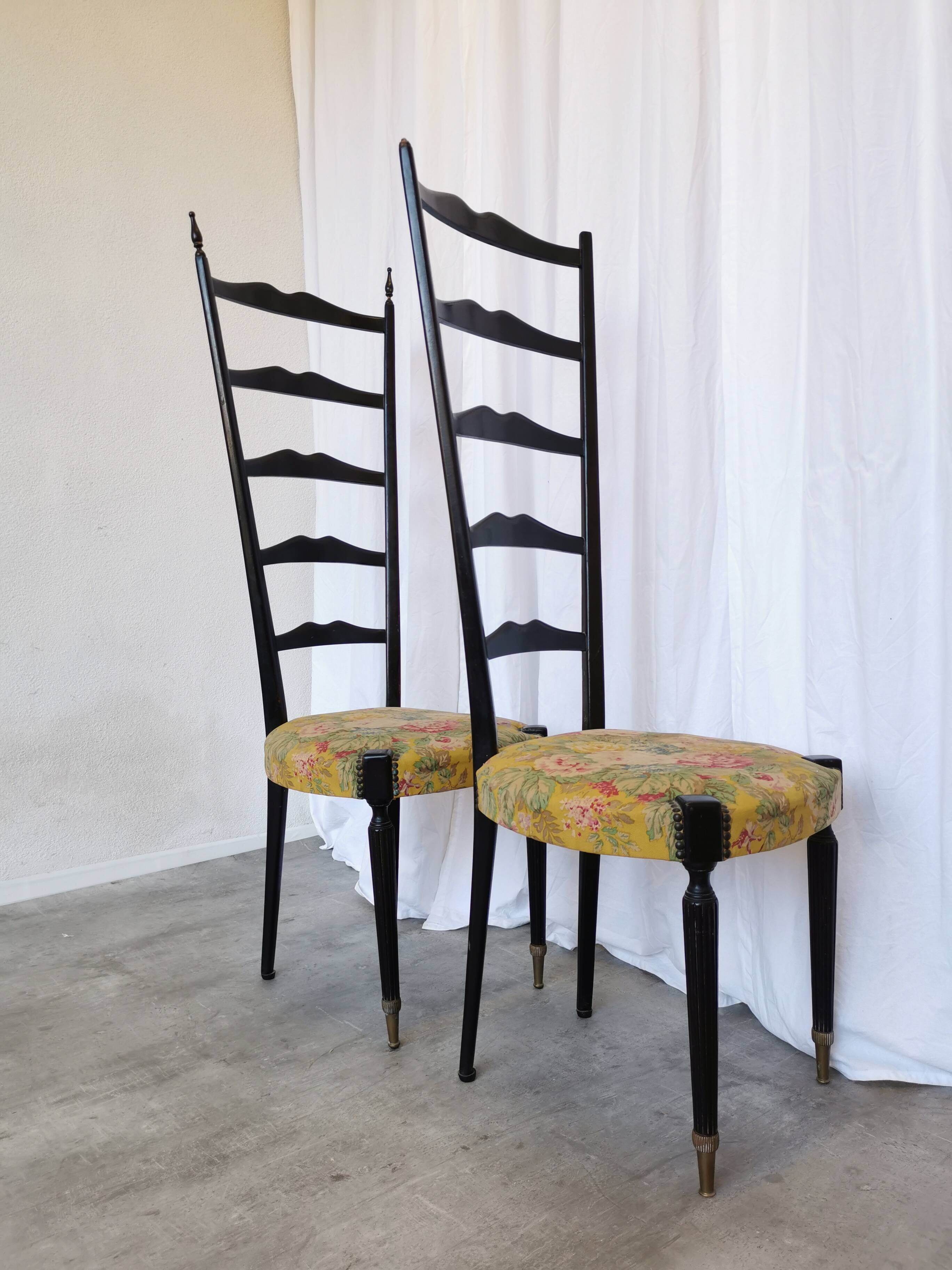 Vintage Paolo Buffa Chiavari Chairs: Mid-Century Modern Ladder Back Dining