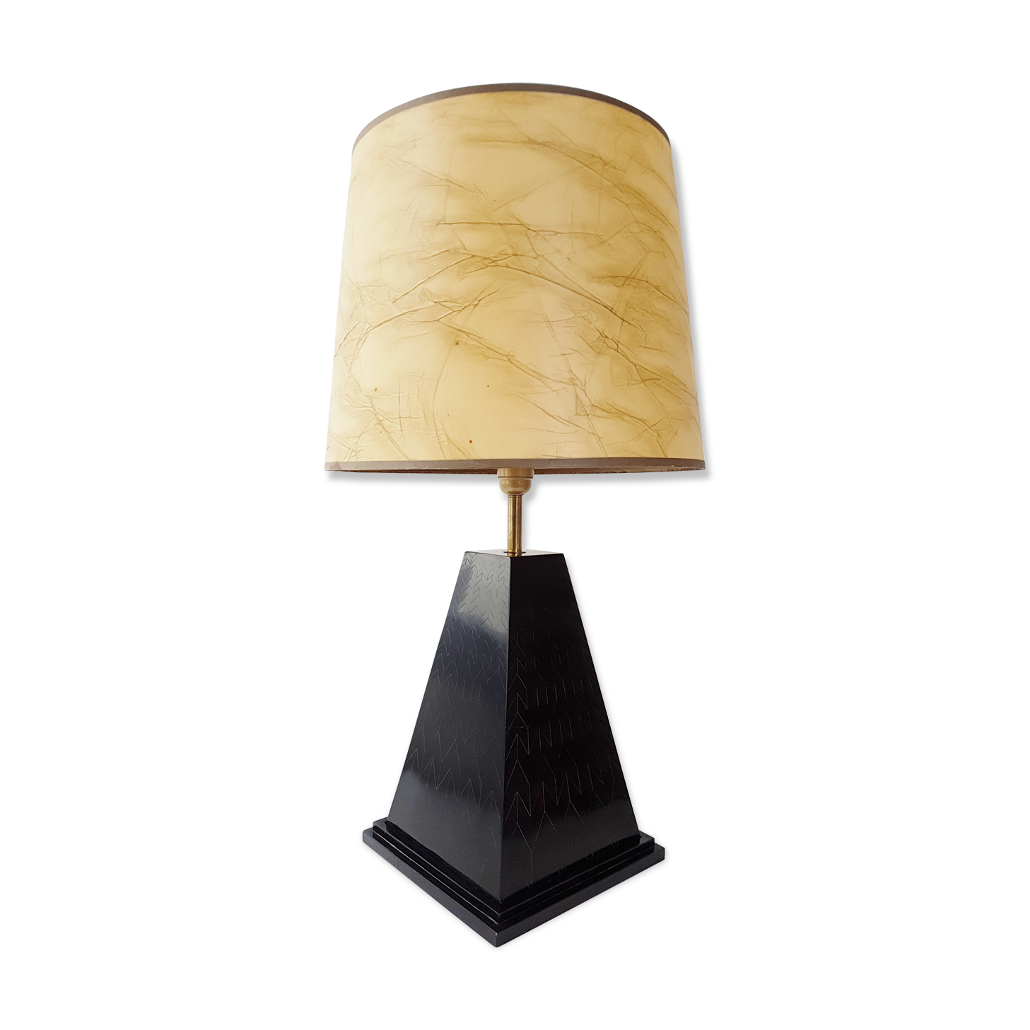 Black pyramid table lamp from the 70s