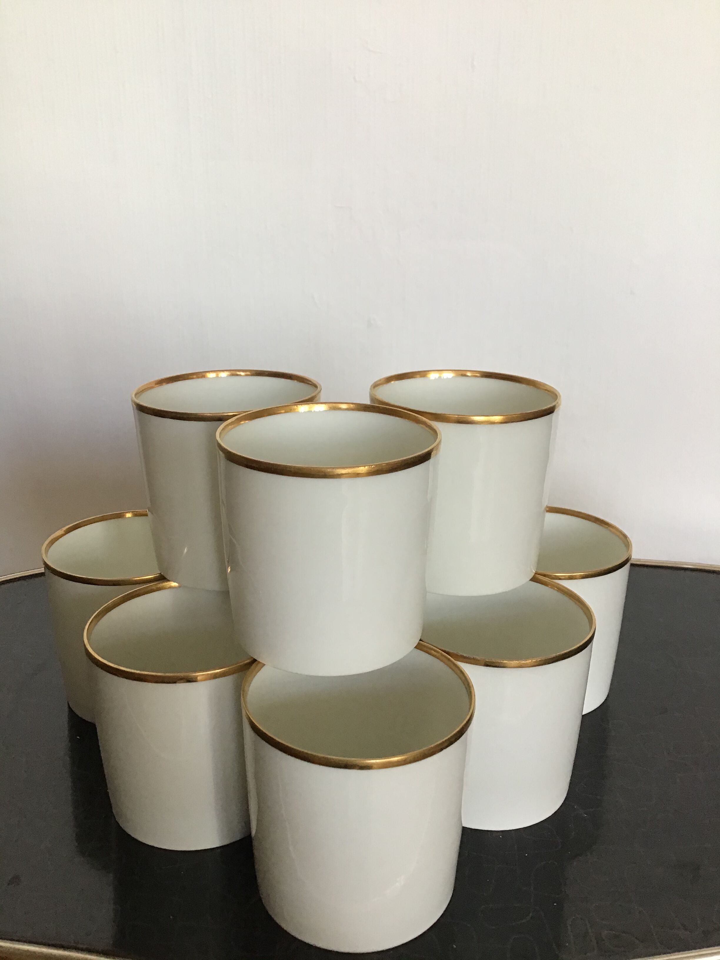 11 cups Gallia porcelain goldware