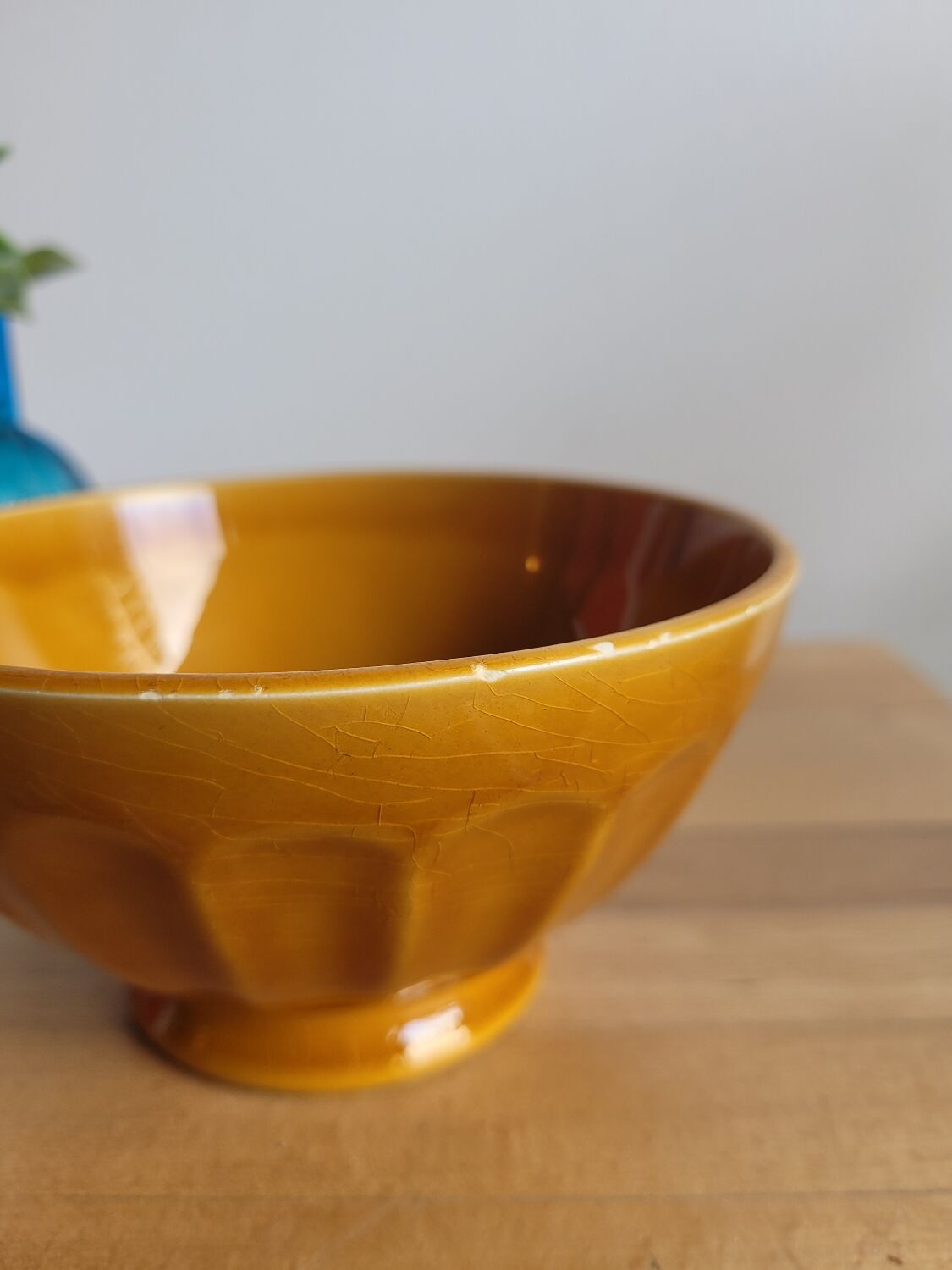 Mustard opaque porcelain bowl