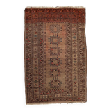 Vintage Afghan Turkoman village Rug 170x112 cm, Red, Black Tribal Medium