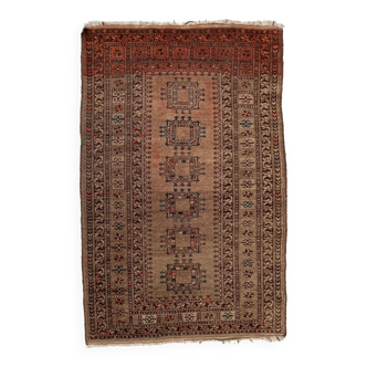 Tapis vintage de village turkmène afghan 170x112 cm, Rouge, Noir Tribal Medium