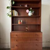 Bookcase, teak chest of drawers, 1960