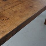 Antique Elm 19th Century French Rustic Farmhouse Dining Table