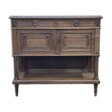 Louis XVI style oak server with marble top